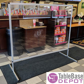 Custom Stand-Alone Hygienic Social Distance Barrier Shield Metal Frame TBD369JL