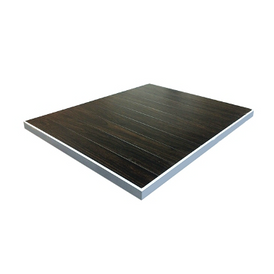 Dark Espresso Patio Table With Aluminum Edge