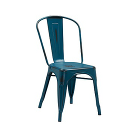 Dark Marlin Blue Weathered Tolix Chair