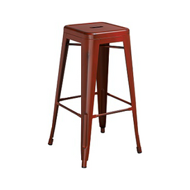 Tractor Red Weathered Tolix Bar Stool