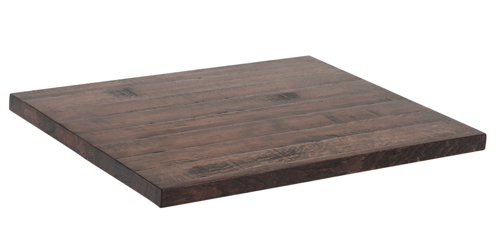 Distressed Oak Restaurant Table Top Medium Dark Walnut Finish