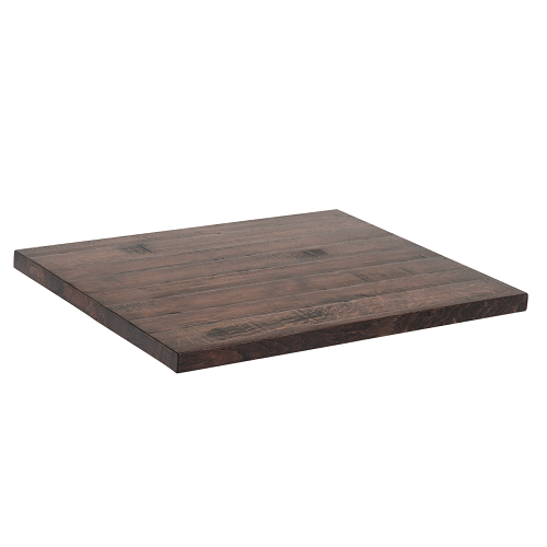 Distressed Oak Restaurant Table Top Medium Dark Walnut Finish