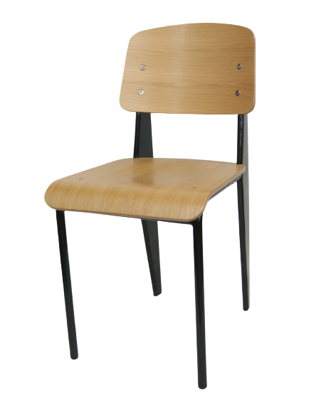 Elementary Industrial Restaurant Chair Black or White Metal Frame