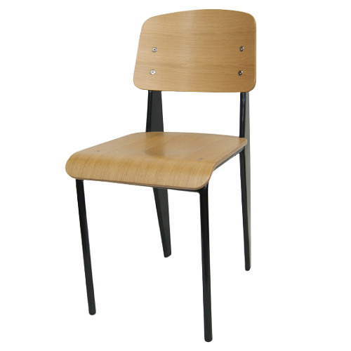 Elementary Industrial Restaurant Chair Black or White Metal Frame