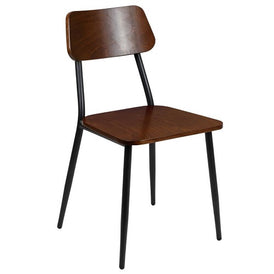 Elon Industrial Engineered Dark Wood Finish Restaurant Chair