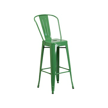 Fern Green Tolix High Back Bar Stool