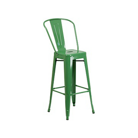 Fern Green Tolix High Back Bar Stool