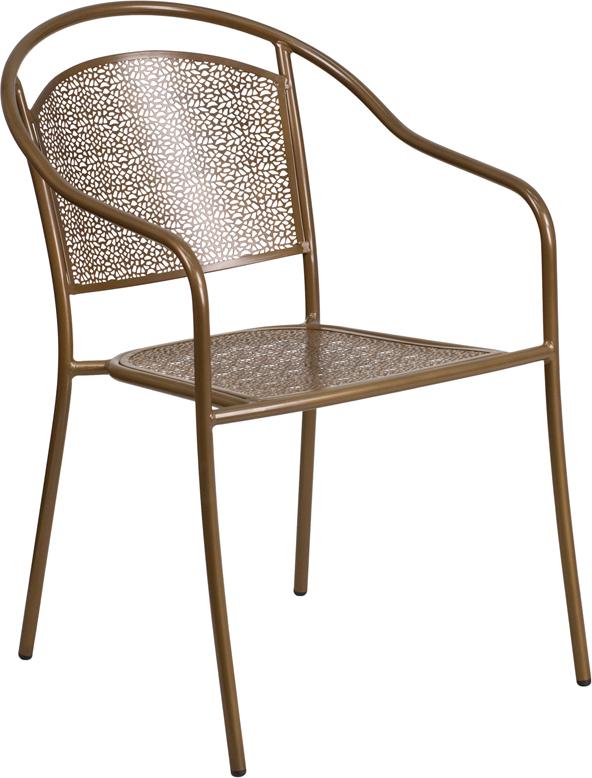 Belladona Outdoor Restaurant Patio Arm Chair With Eased Hoop Back