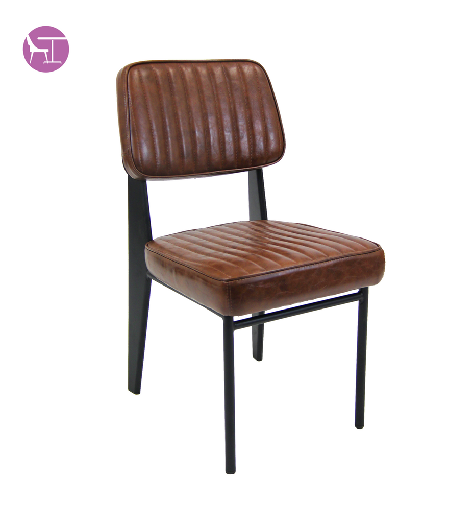 Garfield Upholstered Vintage Brown Restaurant Dining Chair