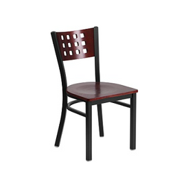Gianna Black Decorative Mahogany Wood Seat Side Chair