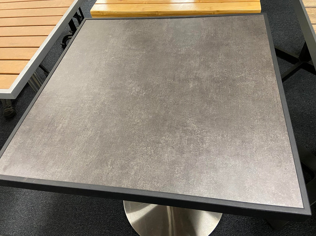 Concrete Outdoor HPL Restaurant Patio Table Tops Anti Stain Scratch UV Resistant