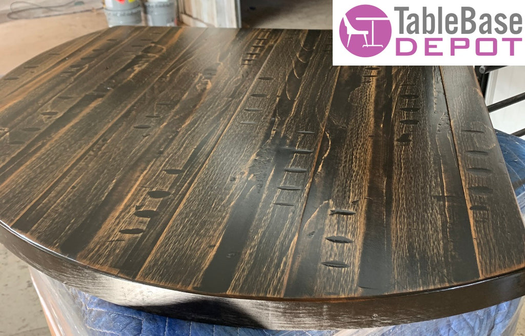 Heavy Distressed Onyx Natural Eastern Georgia Pine Restaurant Table Tops