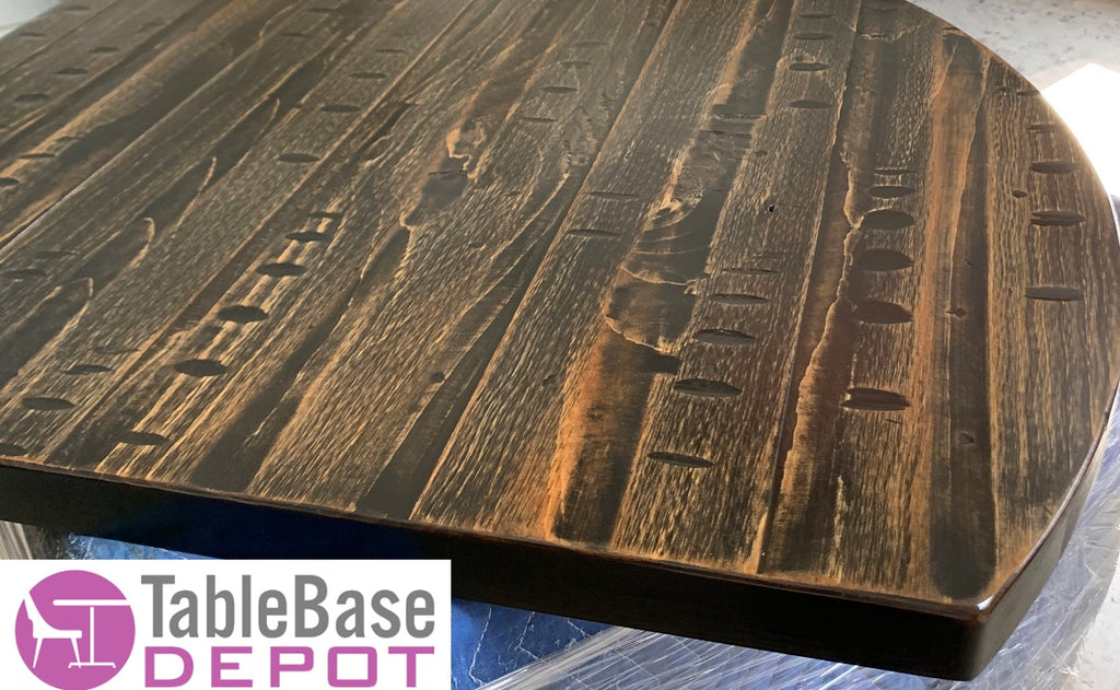 Heavy Distressed Onyx Natural Eastern Georgia Pine Restaurant Table Tops