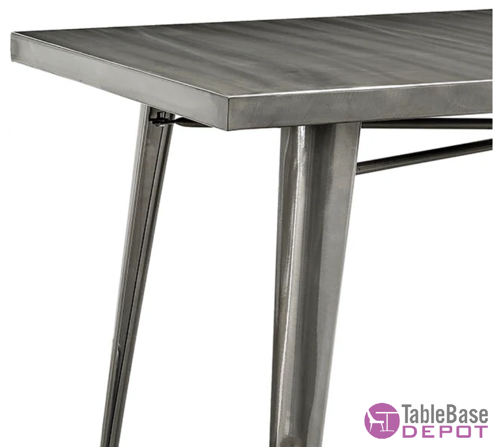 Industrial Grand Toil Pewter Restaurant Dining Gathering Table 3260
