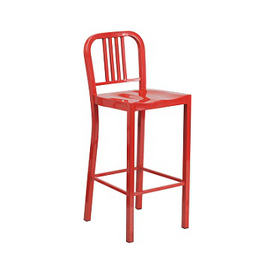 KÄli Red Industrial Low Back Bar Stool