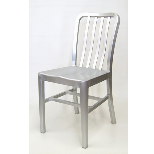 Kali Brushed Steel Finish Side Chair Saddle Seat In-Outdoor