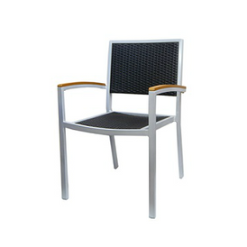 Klarissa Aluminum Charcoal Wicker In-Outdoor Patio Chair