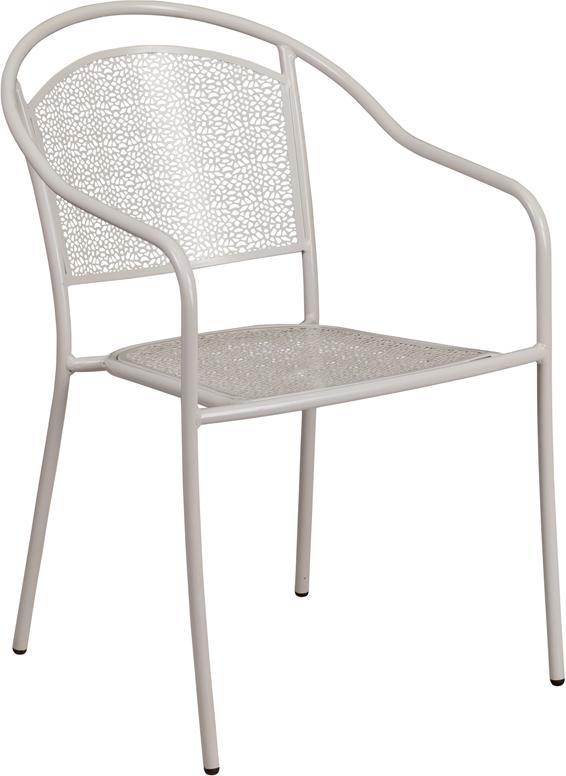 Belladona Outdoor Restaurant Patio Arm Chair With Eased Hoop Back