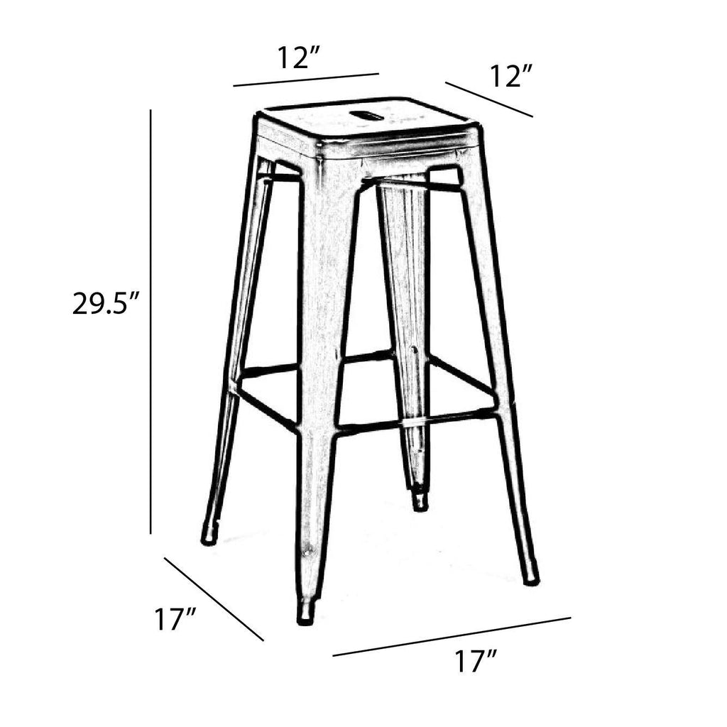 Classic Solid White Tolix Bar Stool