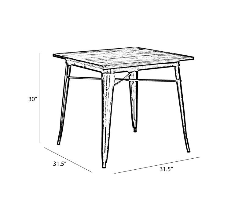Gun Metal Finish Steel Tolix Dining Table 30