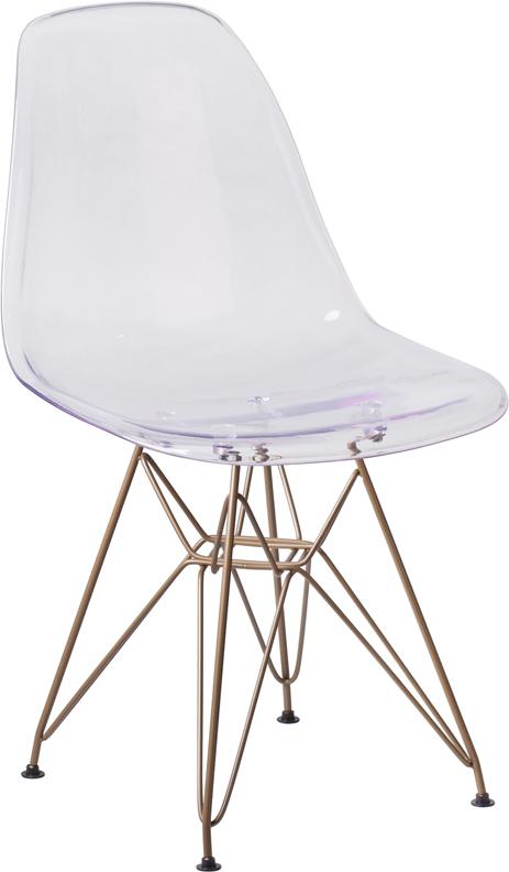 Lucent Clear Chair with Gold Base