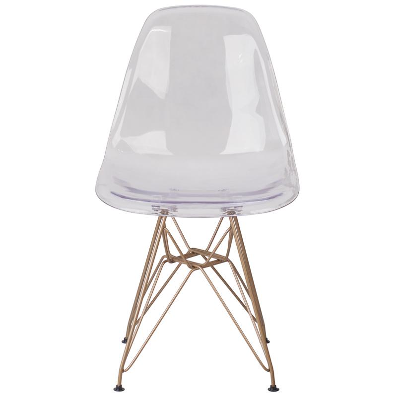 Lucent Clear Chair with Gold Base