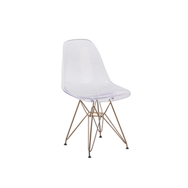 Lucent Clear Chair with Gold Base