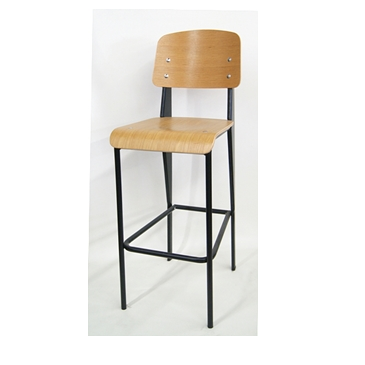 Elementary Industrial Restaurant Chair Black or White Metal Frame