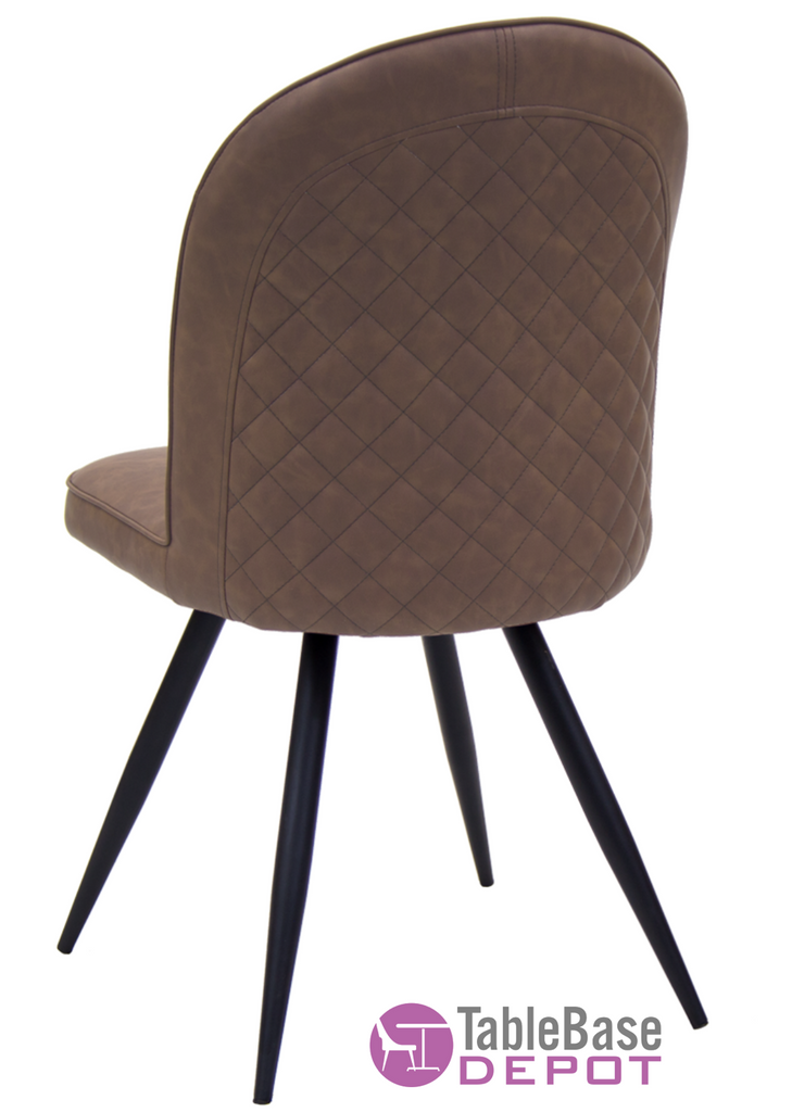 Margutta Fully Upholstered Brown Leatherette Metal Restaurant Side Chair