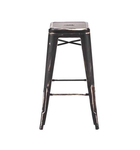 Matte Black Gold Tolix Bar Stool
