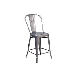 Medium Gun Metal High Back Tolix Counter Stool