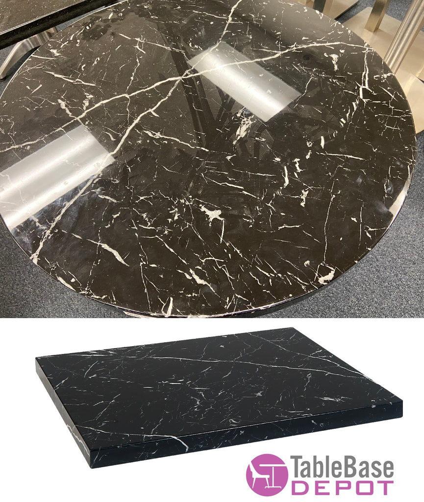 Natural Veining Black Granite Restaurant Table Tops