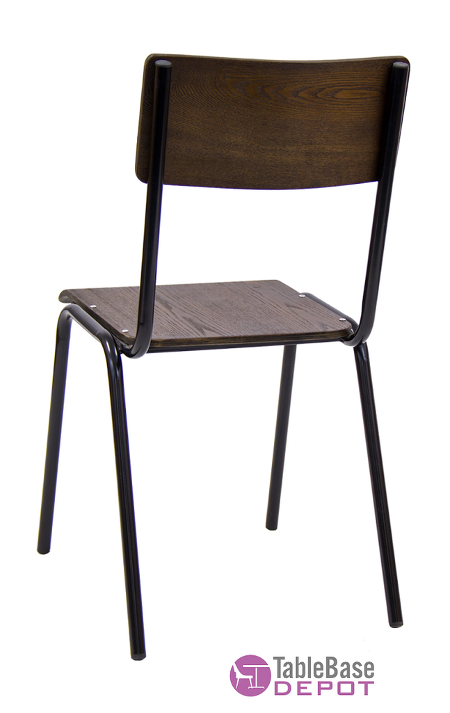 Prep School Vintage Restaurant Side Chair With Upscale Veneer Ply Seat and Back