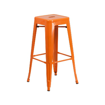 Princeton Orange Finish Tolix Bar Stool