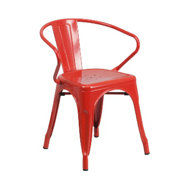 Red Baron Finish Tolix Arm Chair