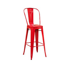 Red Baron High Back Tolix Bar Stool