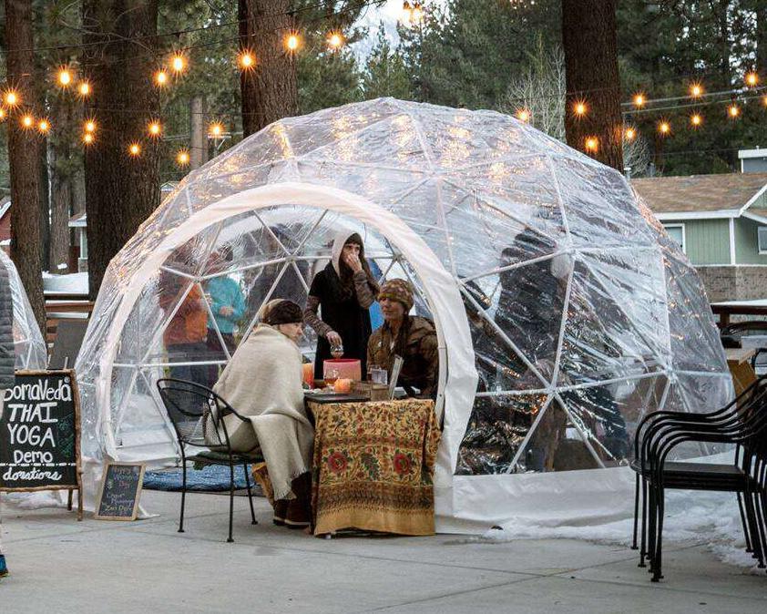 Smaller Version Safe Pod Steel Patio Igloo 6 Person 3.5M Geodesic Dome Tent Circular Zipper Entrance