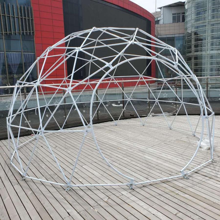 Smaller Version Safe Pod Steel Patio Igloo 6 Person 3.5M Geodesic Dome Tent Circular Zipper Entrance