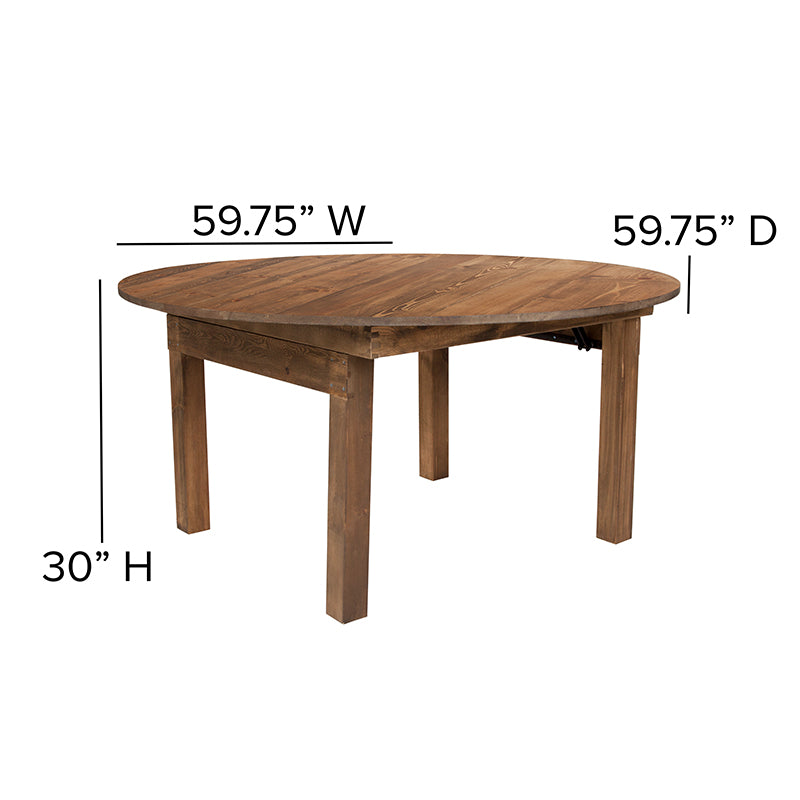 Round Heirloom Countrified Finish Country Farm Table Commercial Grade 60