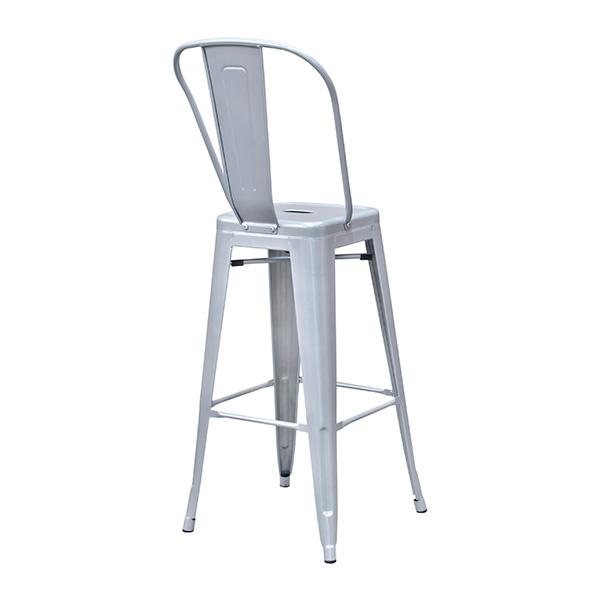 Sonic Silver High Back Tolix Bar Stool