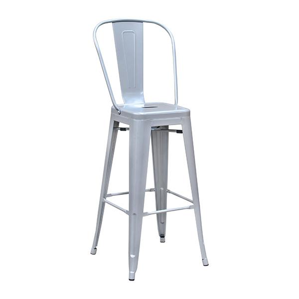 Sonic Silver High Back Tolix Bar Stool