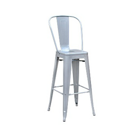 Sonic Silver High Back Tolix Bar Stool