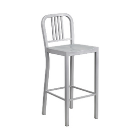 KÄli Sonic Silver Industrial Low Back Bar Stool