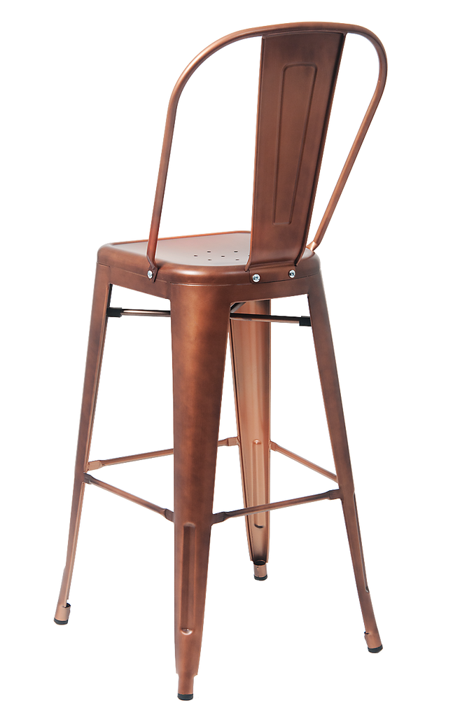 Custom Taw-Nee Copper Finish Highback Tolix Bar Stool