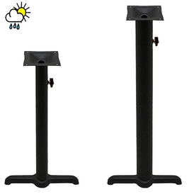 T End Base Umbrella Hole Outdoor Stamped Steel Restaurant Patio Table Base