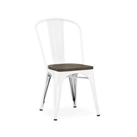 The Hamptons Wood Seat White Tolix Chair