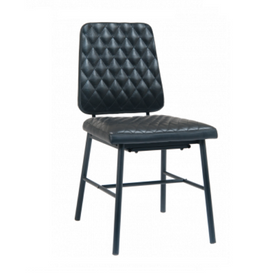 The Kennedy Classic Retro Dining Chair Upholstered Black Vinyl