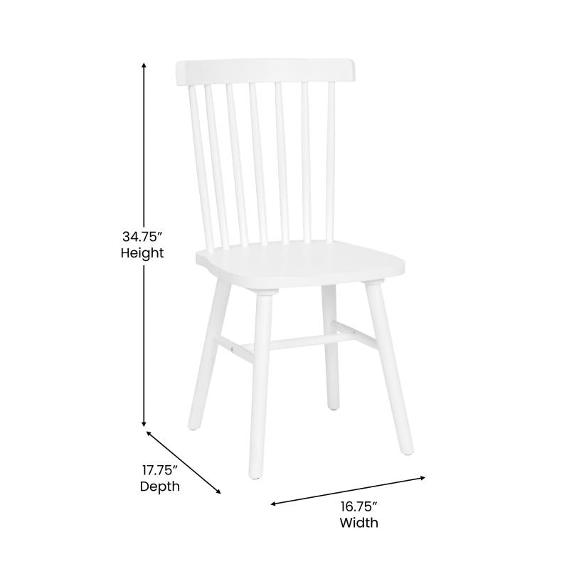 Time-Honored White Spindle Back Restaurant Side Chair