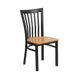 Valentina Black High Back Side Chair Natural Wood Seat