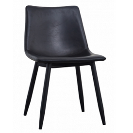 Valentina Upholstered Black Leatherette Side Chair